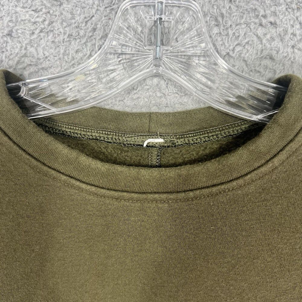 Lululemon Crewneck Sweater Womens 2 Green Fleece Pullover Zipper Pockets Stretch - Picture 2 of 7